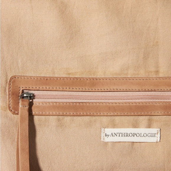 Anthropologie Slouchy Leather Shoulder Bag Lamb Sheep Oversized Tote Camel Tan - Picture 14 of 14